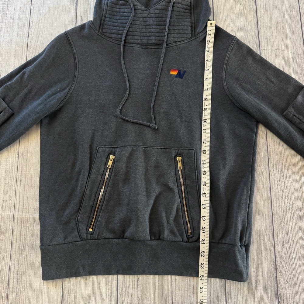 Aviator Nation Preppy Embroidered Funnel Neck Ninja Hoodie Women's Small - Picture 4 of 8